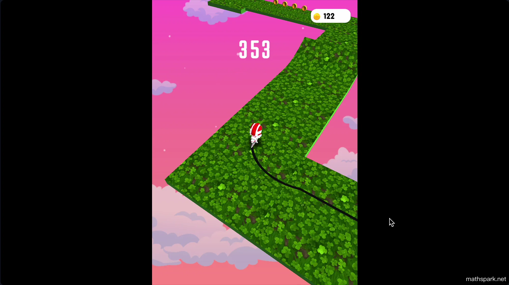 Using the Extra Life power-up in Bike Hero to continue the race after falling off the track