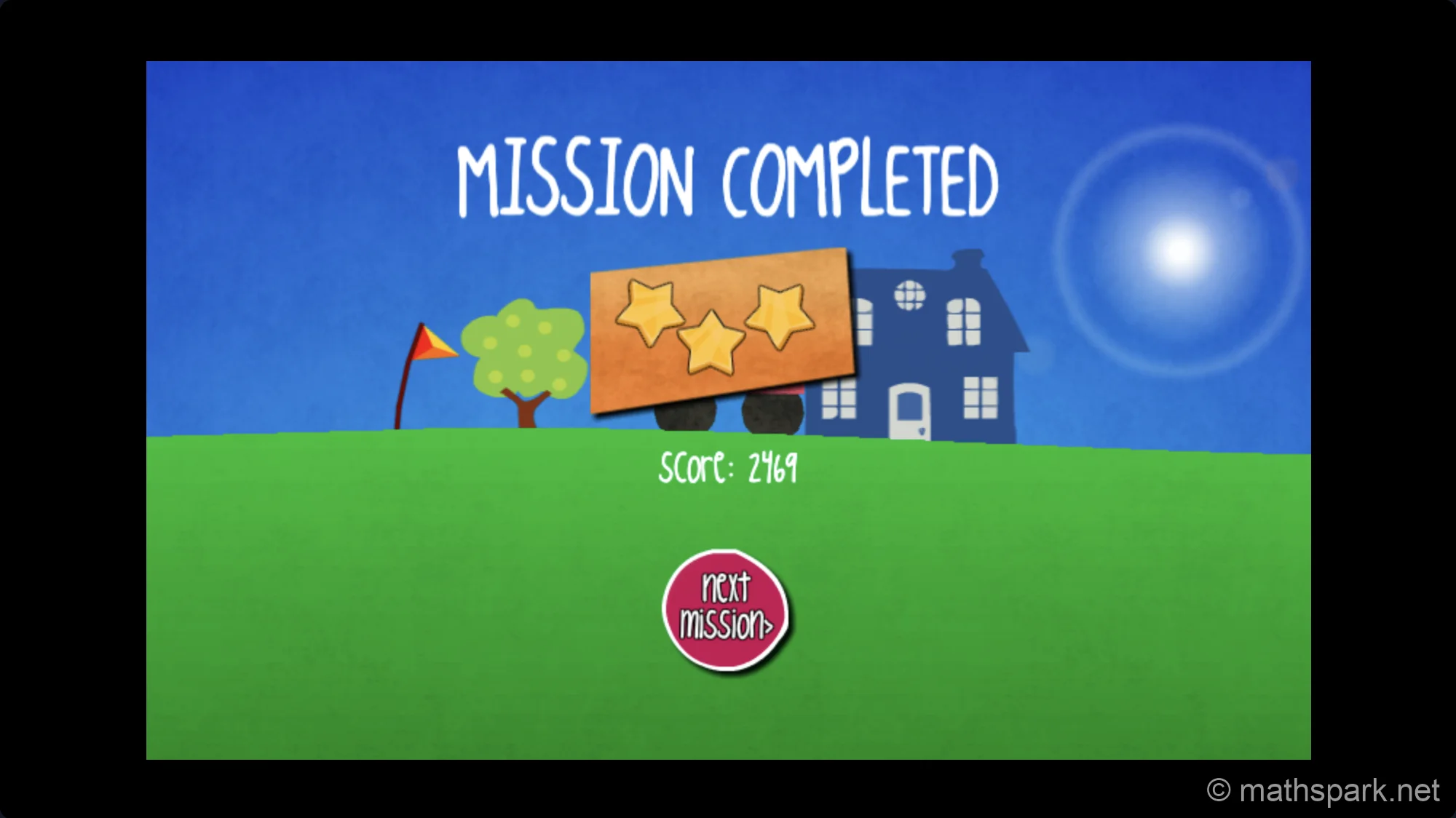 Jelly Truck crossing the finish line flag with colorful graphics