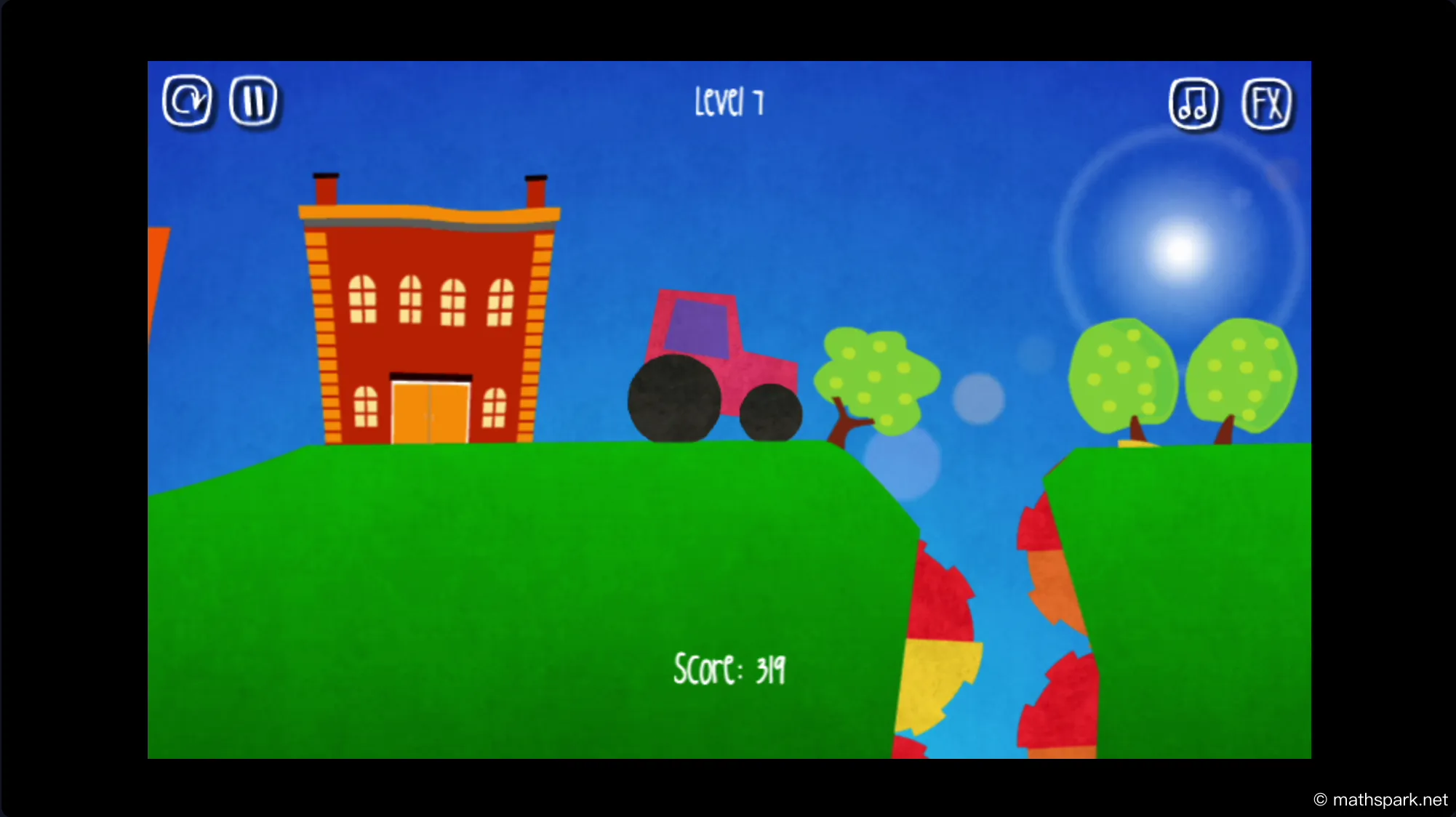 Jelly Truck getting squished through a narrow tunnel demonstrating soft-body physics